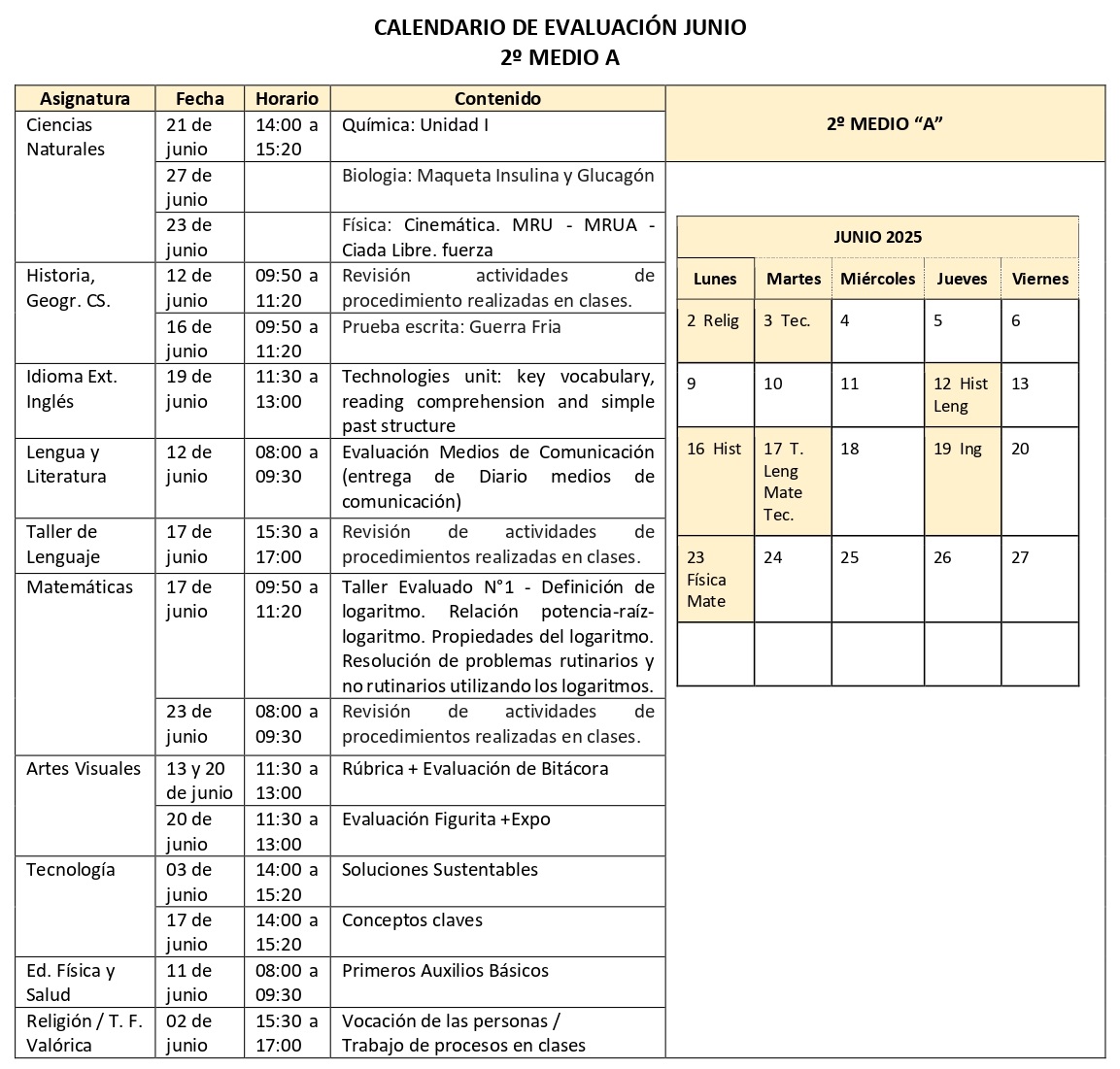 2° A - Junio