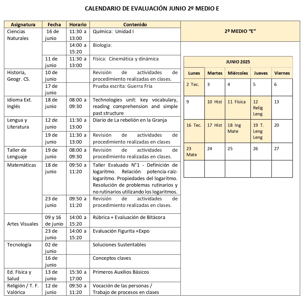 2° E - Junio