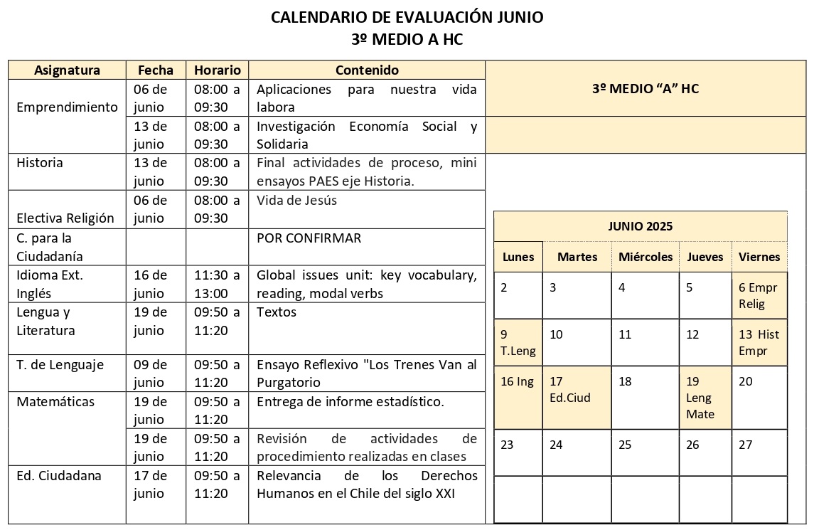 3° HC A - Junio