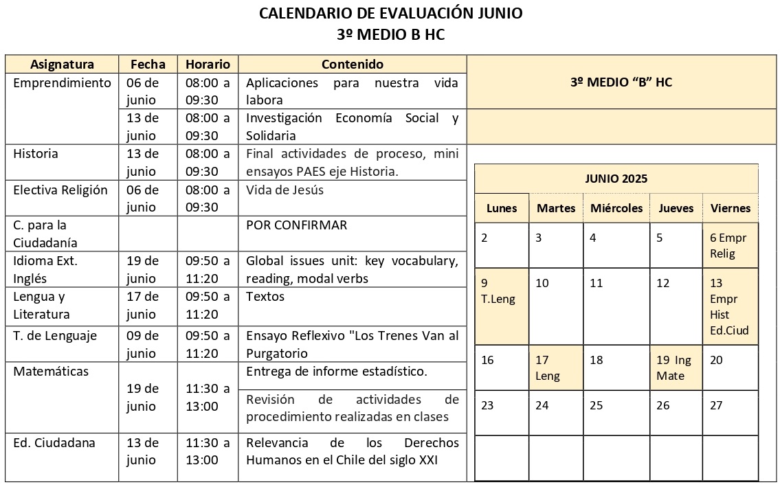 3° HC B - Junio