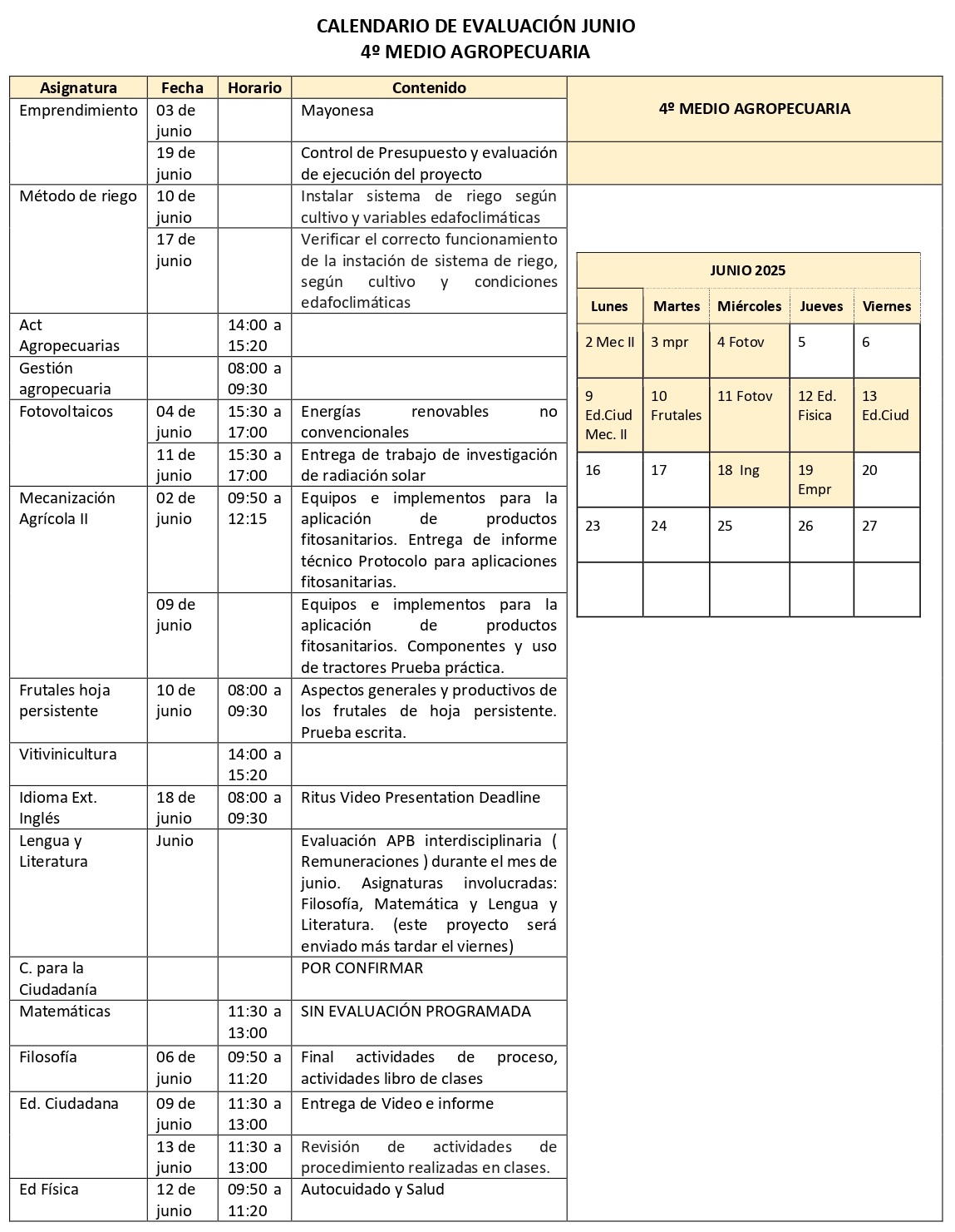 4° Agro - Junio