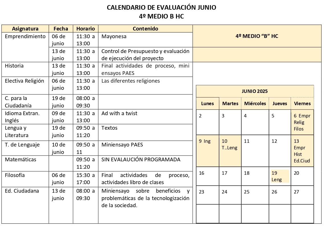 4° HC B - Junio